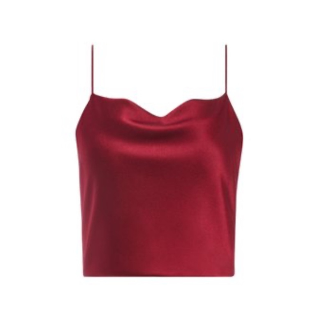 Alice + Olivia Bordeaux Satin Cami Top